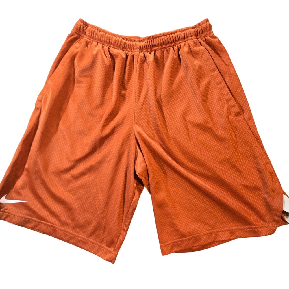 Nike Dri Fit Mens Burnt Orange Athletic Shorts Drawstring Sm Gym Run Basketball
